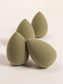 4入組雙用途化妝棉，非乳膠化妝棉，可重複使用和清洗，適用於粉末和液態，柔軟蓬鬆，適合男女日常妝容，適合在日常和旅遊中使用的便攜式必備品 - 墨綠色 - 查看 1