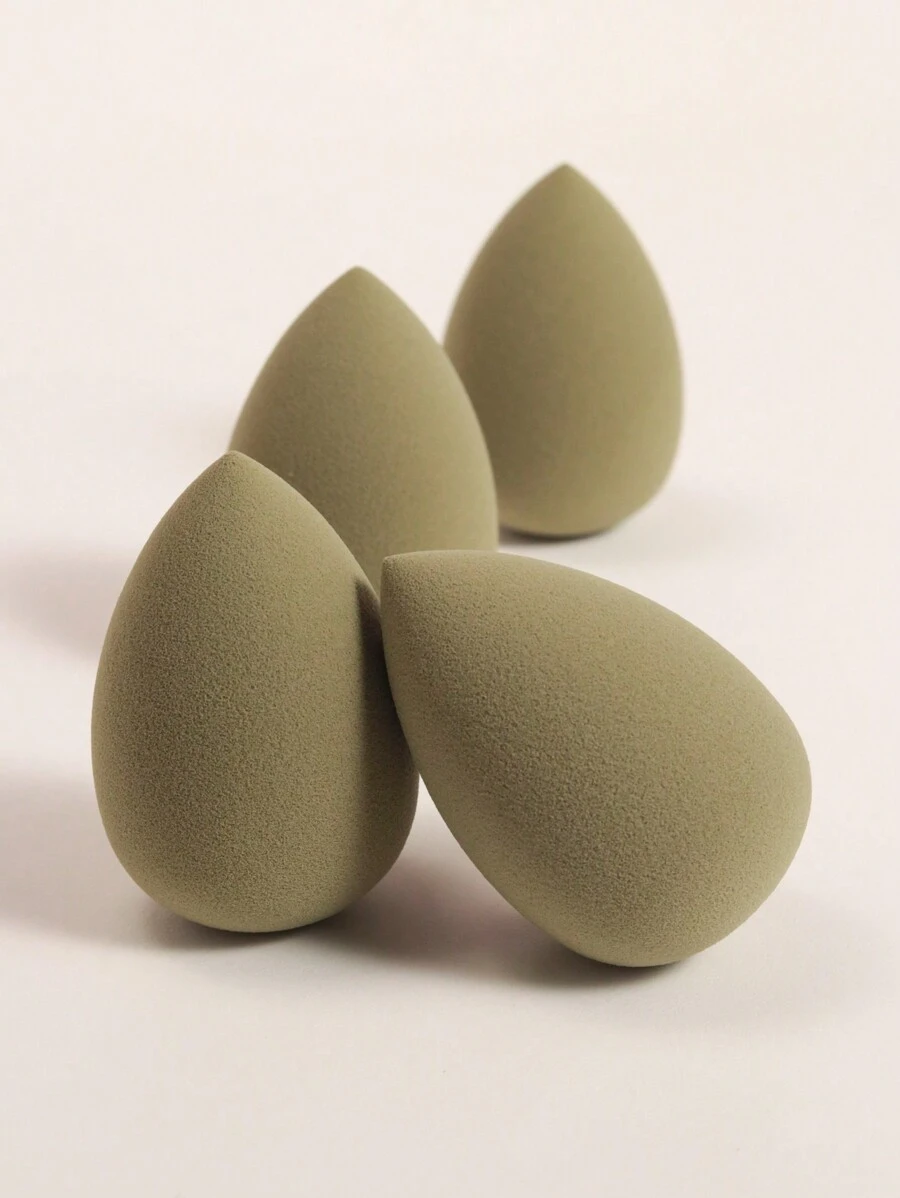 4入組雙用途化妝棉，非乳膠化妝棉，可重複使用和清洗，適用於粉末和液態，柔軟蓬鬆，適合男女日常妝容，適合在日常和旅遊中使用的便攜式必備品 - 墨綠色 - 查看 1