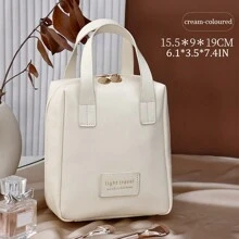 Vintage Large Capacity Makeup Bag, Multifunctional Cosmetic Pouch, Waterproof Portable Multi-Layer PU Leather Toiletry Organizer Bag With Handle - Multicolor - View 17