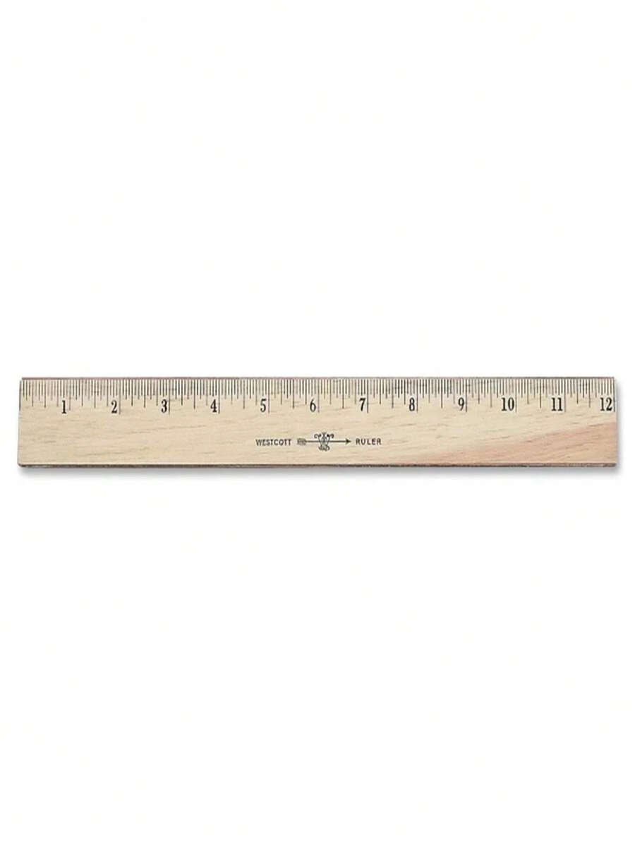 Acme Westcott Flexible Wood/Brass Edge Ruler - Multicolor - View 1