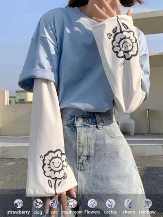 1 双女士雪纺凉爽袖套，可爱百搭防晒袖，宽松版型，冰爽柔滑触感，适合户外、骑行、夏季