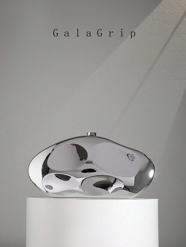 Fashionable And Luxurious Shiny Women's Evening Clutch With A Chain Strap, Unique Shape, Suitable For Shoulder Or Crossbody, Valentine's Day Dating Gift, Perfect For Party Wedding Prom Dinner/Banquet, Matching With Holiday Party Dress Evening Dress & Sequin Dress, Perfectly Matching With New Years Outfit, Excellently Matching With Party Dresses For Women, Perfectly Matching With Prom Accessories