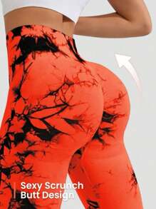 Women Sports Leggings - 橘色 - 查看 3
