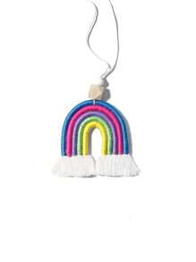 1pc Bead Decor Rainbow Design Car Hanging Ornament - Grey - View 8