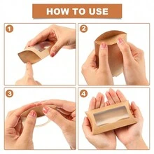 10pcs Creative Candy Gift Box, Kraft Paper Pillow Shaped Window Box, Sweet Treats Packaging - Black - View 3