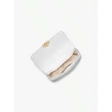 Michael Kors Michael_kors | Tribeca Small Quilted Lizard Embossed Leather Shoulder Bag - Optic White - View 3