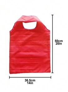 Solid Color Foldable Shopping Bag, Portable Grocery Tote Bags For Supermarket, Reusable Polyester Storage Bags