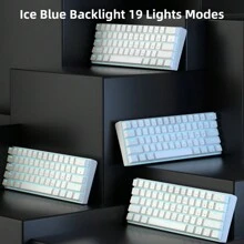 MageGee Star61 Mini 60% RGB Gaming Mechanical Keyboard 61 Keys Wired Hot-Swappable Multi-Device Gaming Keyboard With Customized Blue Whale Switch For Laptop Tablet Gamer