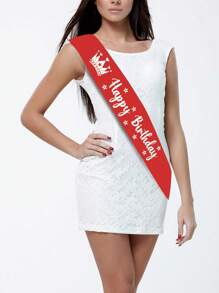 女士生日快樂腰帶，生日裝飾，生日派對用品 - 彩色 - 查看 4