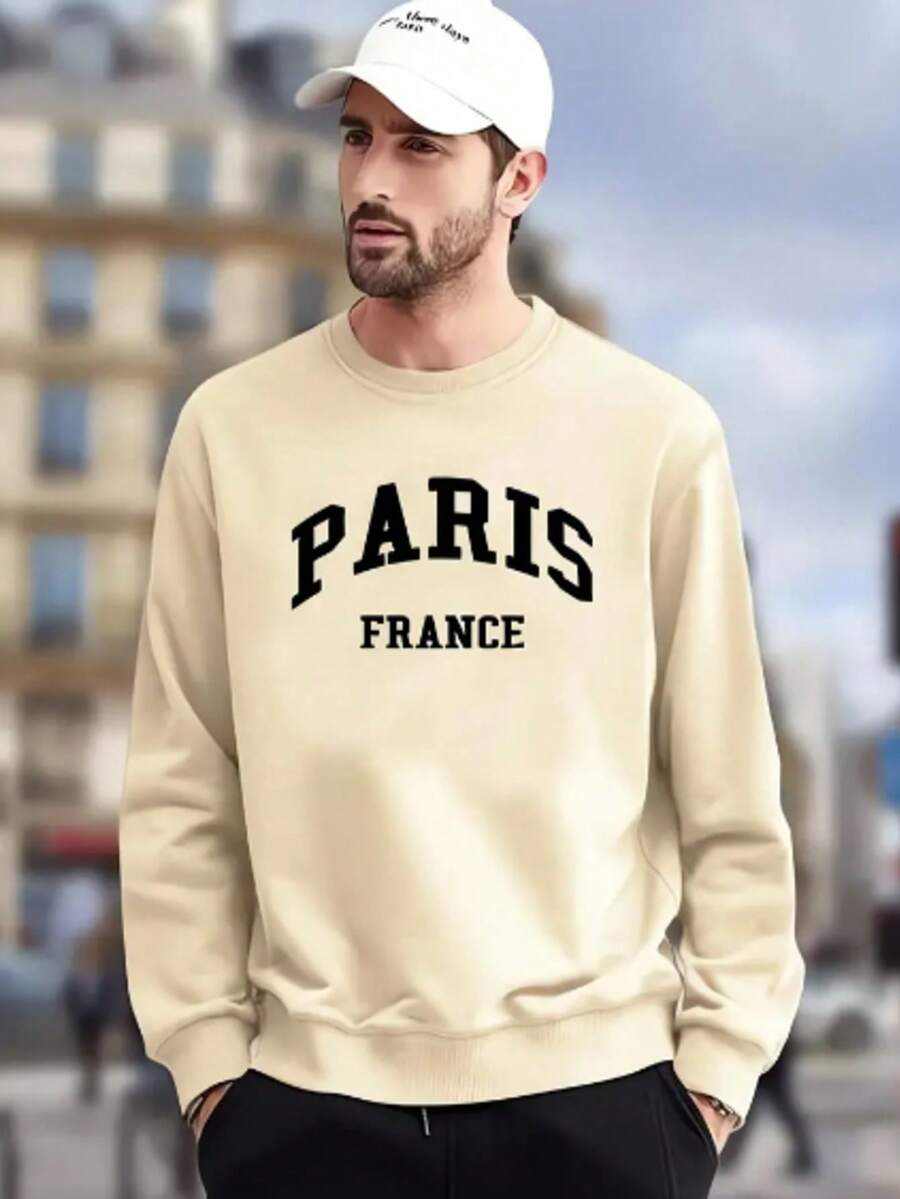 Men Sweatshirts - Màu be - Xem 1