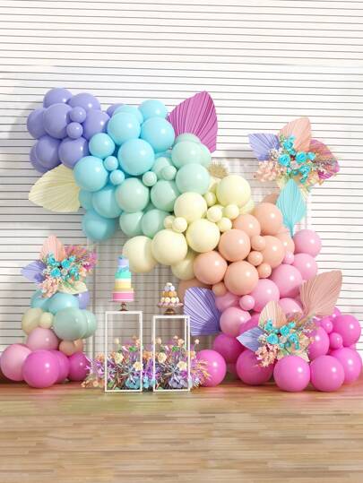 Bộ 107 bóng bay Latex Macaroon màu sắc, Bộ bóng bay vòm, Lễ hội sinh nhật, Vật dụng trang trí tiệc cưới, Trang trí hoàn hảo cho tiệc cưới ngày lễ kỷ niệm sự kiện phòng tiệc, Nền chụp ảnh tường, Bộ bóng bay vòm trang trí, Giáng sinh