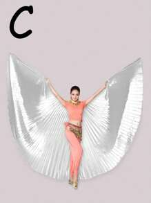 1pc Adult Belly Dance Wings Dance Butterfly Golden Wings Color Shot Props  Dance Performance 360-Degree Cape,Halloween Costume, Holiday Costume Props - Multicolor - View 15