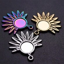 Bộ 5 mặt dây chuyền trang sức hoa hướng dương bằng thép không gỉ 304 phóng đại dùng để làm vòng tay/vòng cổ/bông tai DIY, phụ kiện trang trí mạ chân không 18k - phụ kiện inox - Xem 12