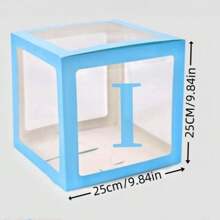 1 Balloon Box With 26 Letters For Color Selection, Used For DIY Custom Name, Birthday Party Background Decoration, Shower Decoration, Gender Display Decoration Blocks,Christmas - Blue - View 5