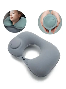 1 Piece PVC Self-Pressing Inflatable Travel Pillow, U-Shaped Neck Pillow, Ergonomic Head Pillow, Soft And Washable, Suitable For Camping, Travel, Planes, Trains, Cars, And Offices For Comfortable Sleep Anytime, Anywhere - Multicolor - View 13
