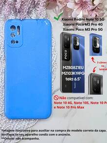 Capa capinha de celular para Xiaomi Redmi Note 10 5G Brilho TPU interior aveludado - Azul - Visão 2