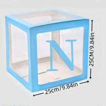 1 Balloon Box With 26 Letters For Color Selection, Used For DIY Custom Name, Birthday Party Background Decoration, Shower Decoration, Gender Display Decoration Blocks,Christmas - Blue - View 18
