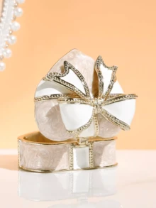 1pc Heart-Shaped Jewelry Box, White Cushion, Proposal Ring Box, Suitable For Wedding Rings, Necklaces And Earrings, Wedding - Multicolor - View 6