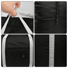 1入量身定制姓名款可摺疊旅行運動包，防水手提行李包適用於女士和男士的購物、週末、郊遊、健身、度假出行，個人物品袋可摺疊旅行運動包手提軽便週末隨身行李袋適用於女士和男士 - 黑色 - 查看 4