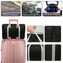 1入量身定制姓名款可摺疊旅行運動包，防水手提行李包適用於女士和男士的購物、週末、郊遊、健身、度假出行，個人物品袋可摺疊旅行運動包手提軽便週末隨身行李袋適用於女士和男士 - 黑色 - 查看 3