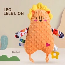 嬰兒標籤安全布娃娃-嬰兒舒緩毛絨娃娃，14吋感官玩具舒緩娃娃，適用於嬰兒、男孩和女孩，以幫助嬰兒入睡 - 彩色 - 查看 8