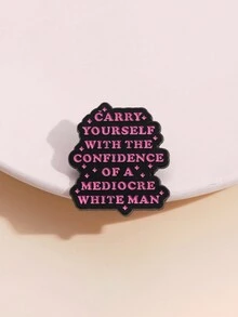 1個卡通啟發樂趣的英文字母合金胸針-像平凡無奇的白人一樣自信，男女日常穿著的服飾配件 - 字母 - 查看 7