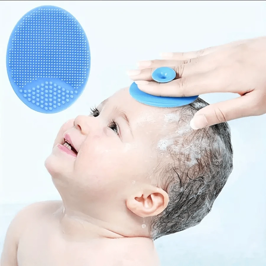1pc Soft Silicone Baby Bath Brush - Gentle SkinSoother Massage Scrubber - Ideal Bath Essential For Moms, Nails-Friendly Design