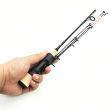 Undițe portabile ultrascurte de pescuit cu gheață de iarnă, 55 cm, 3 vârfuri, lansetă spinning din fibră de carbon, gheață, pescuit ultra-ușor la crap