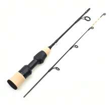 Undițe portabile ultrascurte de pescuit cu gheață de iarnă, 55 cm, 3 vârfuri, lansetă spinning din fibră de carbon, gheață, pescuit ultra-ușor la crap