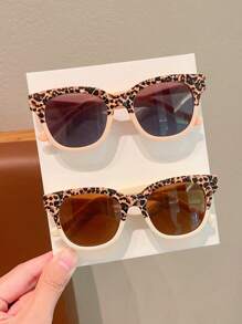 2 Pcs/Set New Baby Girls Boys Cute Leopard Asymmetric Square Kids Children Fashion Glasses Eyewear, Card Only Show, Don't Shipping - Multicolor - View 14
