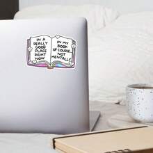 1PC Bookish Sticker - Scholastic Book Fair High, Reading Book Nerd Introvert Theme - Cute, Durable Vinyl Decal For Laptops, Water Bottles, Notebooks - Perfect For Readers, Librarians, Teachers - Waterproof, UV-Resistant, Adhesive Literary Accessory For Book Lovers, Quiet Enthusiasts Of Solitude - Multicolor - View 6