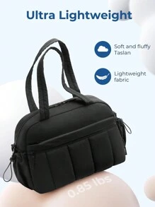 女士旅行行李袋，带湿袋 - 防水健身包、周末包和随身包，适用于运动锻炼、旅行储物袋、旅行装备、机场旅行用品、衣服行李袋、圣诞礼物创意、女士女孩、圣诞节礼物、送给妈妈的生日礼物、妈妈朋友、健身包、运动包、训练包、度假、节日、感恩节、感谢礼物 - 黑色 - 查看 1