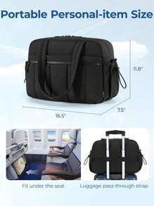 女士旅行行李袋，带湿袋 - 防水健身包、周末包和随身包，适用于运动锻炼、旅行储物袋、旅行装备、机场旅行用品、衣服行李袋、圣诞礼物创意、女士女孩、圣诞节礼物、送给妈妈的生日礼物、妈妈朋友、健身包、运动包、训练包、度假、节日、感恩节、感谢礼物 - 黑色 - 查看 3