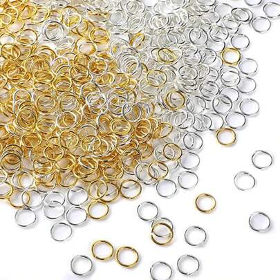 3-12mm Gold & Silver Color Jump Rings With Open Connector, Perfect For DIY Jewelry Making