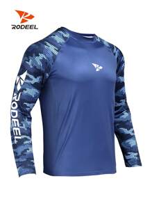 RODEEL Long Sleeve Shirts Men UPF 50+ Sun UV Protection Lightweight Quick Dry Moisture Wicking Breathable Cooling Athletic Activewear For Outdoor Hiking Camping Running Biking Fishing Boating Construction Landscaping Sport Gym Workout, Holiday Gift - 藏蓝色 - 查看 1