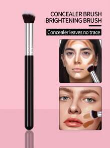 1pc Finger Tip Makeup Brush Kit For Concealer, Nose Contour, Highlight, Soft Cosmetic Tool - Black and White - View 1