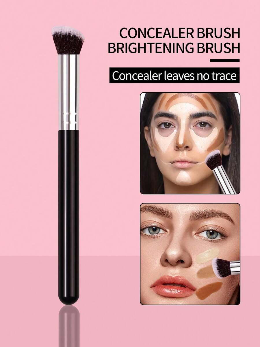 1pc Finger Tip Makeup Brush Kit For Concealer, Nose Contour, Highlight, Soft Cosmetic Tool - Black and White - View 1