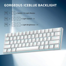 MageGee Star61 Mini 60% RGB Gaming Mechanical Keyboard 61 Keys Wired Hot-Swappable Multi-Device Gaming Keyboard With Customized Blue Whale Switch For Laptop Tablet Gamer