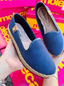 Women's Textured Sole Slip On Sneakers Moleca Suede Navy - 5696.304 - 藍色絨面革運動鞋 - 查看 3