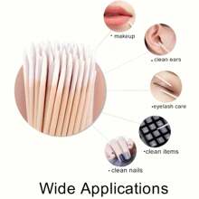 300 支优质微刀片清洁棉签 - 尖头、多功能、精确、温和、不含酒精，适用于化妆、纹身永久用品和精致皮肤护理 - 彩色 - 查看 5