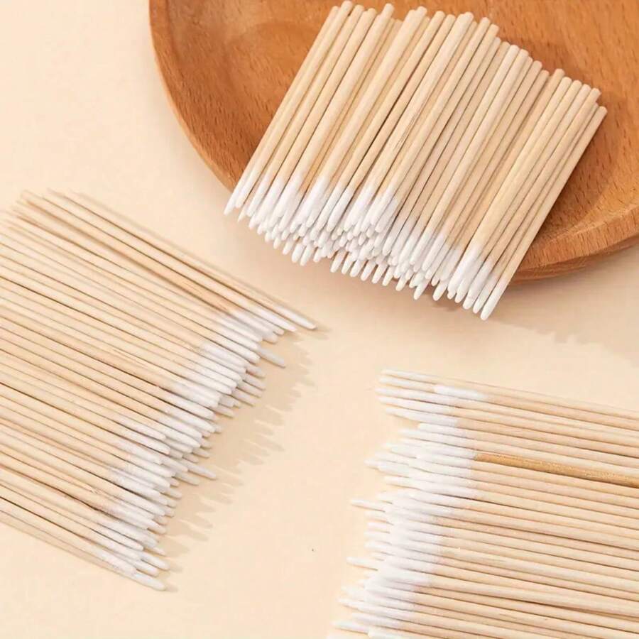 300 支优质微刀片清洁棉签 - 尖头、多功能、精确、温和、不含酒精，适用于化妆、纹身永久用品和精致皮肤护理 - 彩色 - 查看 1