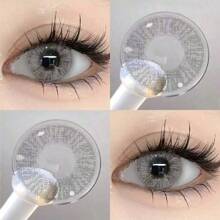 1 副灰色隐形眼镜眼妆美容年抛直径 14.5 毫米适合日常约会和夏季节日聚会和派对活动万圣节服装角色扮演