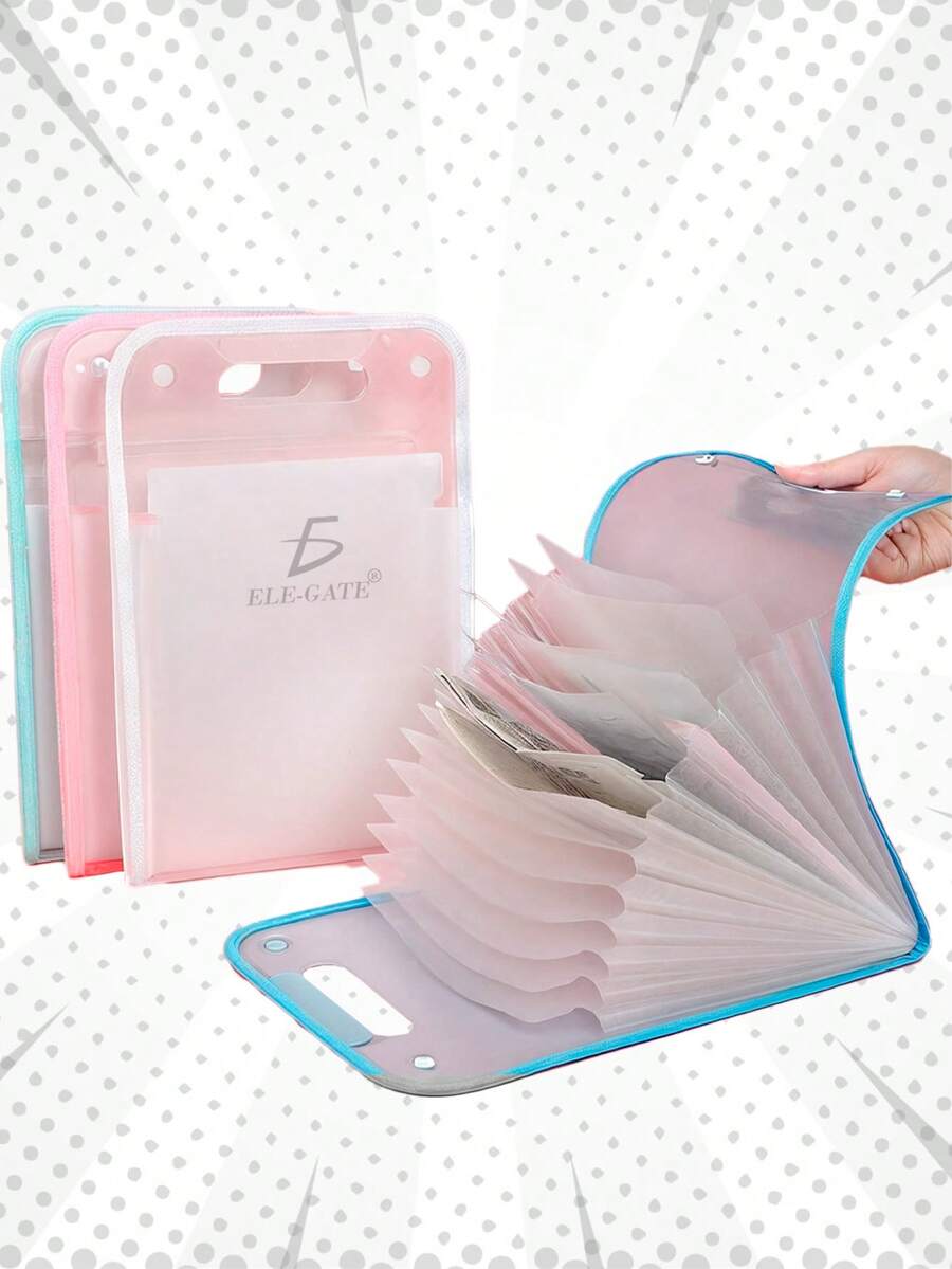 Carpeta Bolsa Organizadora Impermeable Tipo Acordeón Tamaño A4 - Multicolor - Ver 1