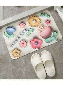 Tapete piso antideslizante con vista 3d suave alfombra absorbente antiderrapante para entrada y baño 60x40 cm - Multicolor - Ver 11