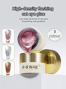 RS NAIL RS美甲8g高密度閃電貓眼凝膠美甲套裝，附磁性反光亮粉凝膠、閃亮亮光油，可在指甲沙龍DIY UV LED美甲，女性禮物 - 彩色 - 查看 9