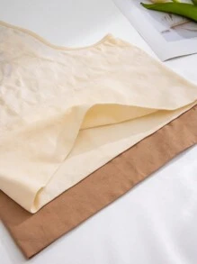 Conjunto de 7 piezas de ropa interior tipo tanga sin costuras para mujer con control de abdomen de cintura alta, corazón bordado y rayas tejidas