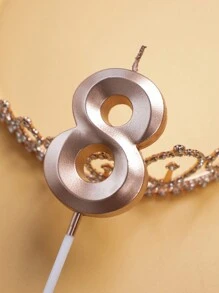 1 pezzo Candela numeri in colore oro champagne 0-9 per torta di compleanno, decorazione festa - Stile A - Visualizzare 10