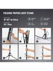 Aro de Luz con Tripie NEEWER 45cm 55W 5500K Regulable LED Anillo de Luz con Soporte para Celular, Luz Fotografía Ring Light para Cámara Profesional - Multicolor - Ver 2