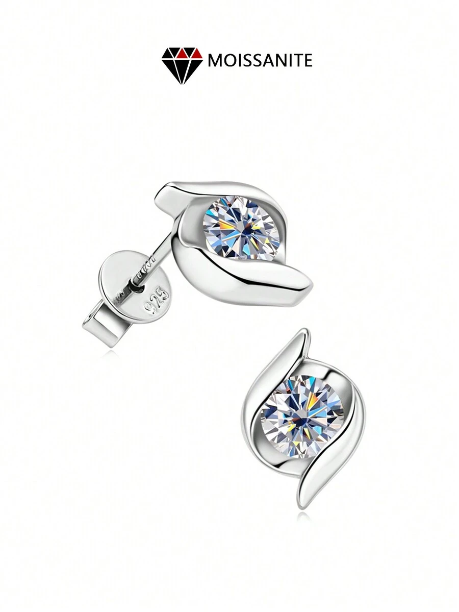 一對S925永恆閃耀0.5*2克拉耳環，流行的輕奢高端禮物，歐美婚禮、訂婚、周年紀念、生日珠寶首飾，送給妻子和女友的最佳選擇