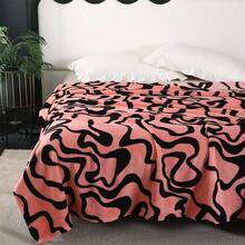 1 件新款法兰绒和熊猫毛毯，柔软毛绒毯子，适用于床上、汽车、办公室、海滩、午睡用厚床单，色彩鲜艳、现代设计，适合家庭、卧室、旅行、野餐或派对，易于清洗，不会褪色或脱落 - 妃紅 - 查看 4